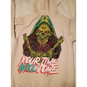 RGSTR Mens sz S Hoodie Graphic Streetwear Grim Reaper Your Time Will Come